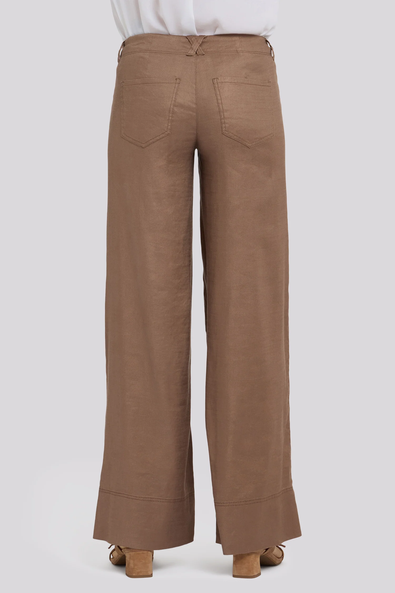 5 Pocket Wide Leg Trouser Pants - Toasted Coconut - Image 3