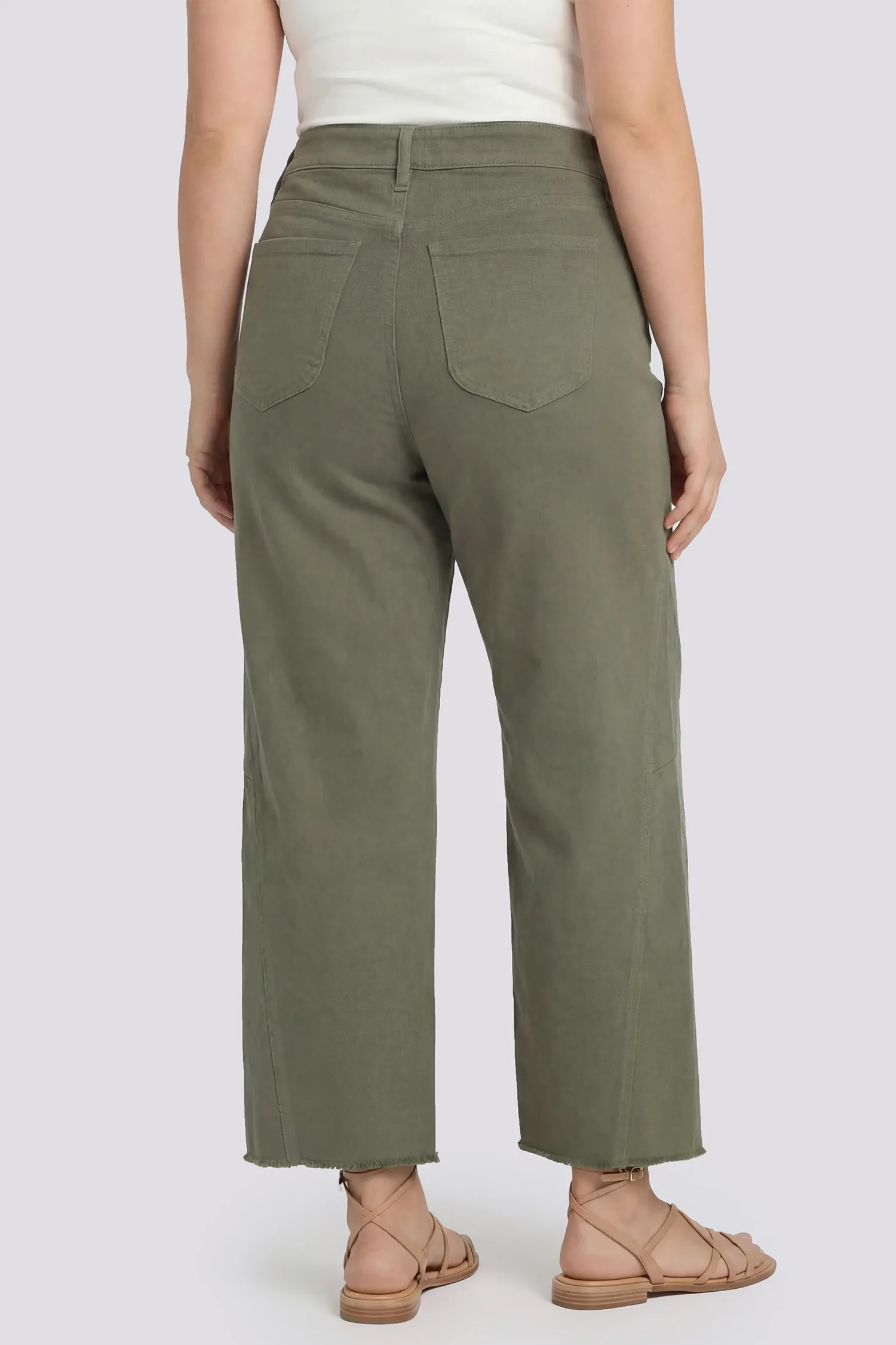 Alyssa Relaxed Crop Jeans In Plus Size - Desert Green - Image 2