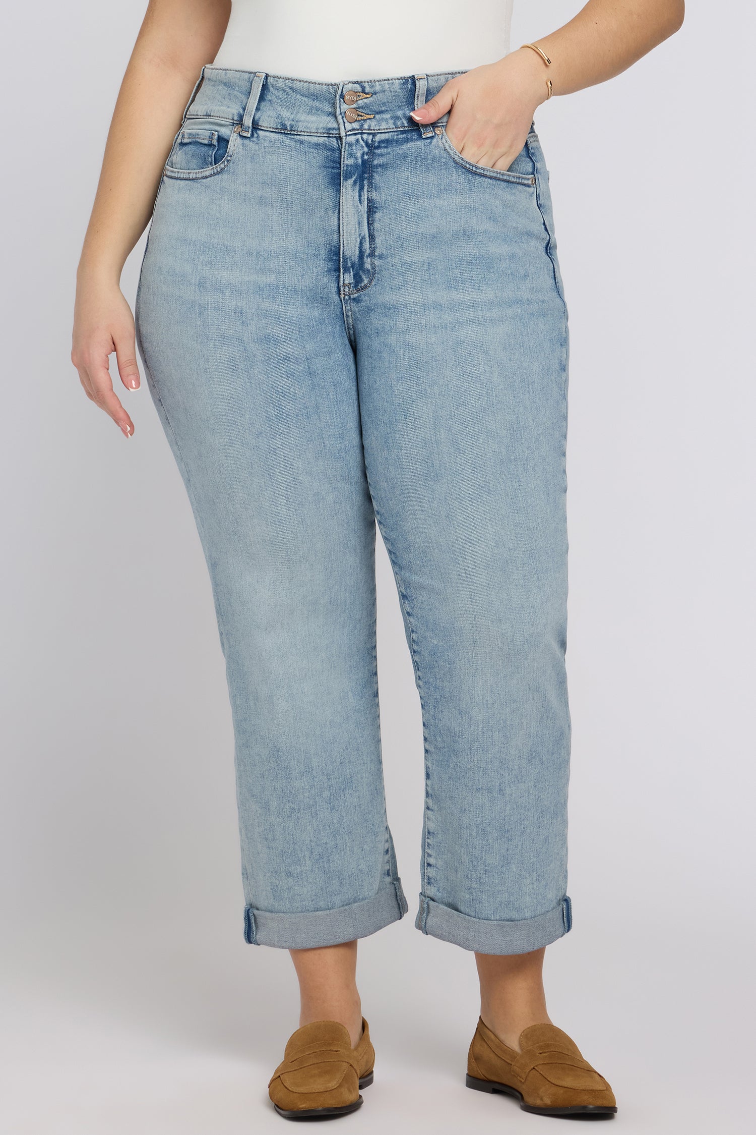 Bailey Relaxed Straight Crop Jeans In Plus Size - Keys View - Image 4