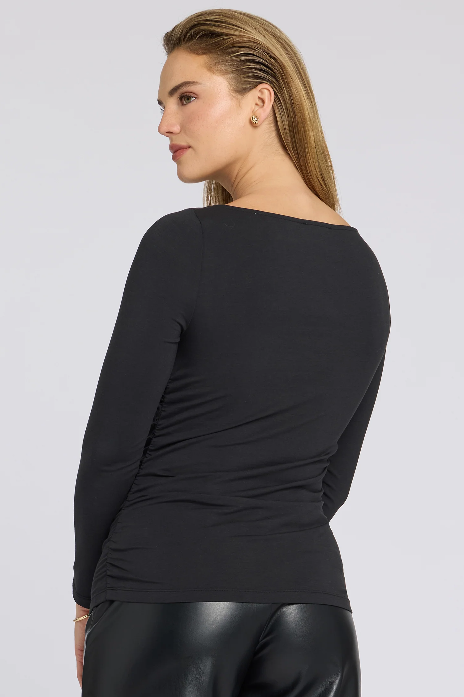 Boatneck Knit Top - Black - Image 6