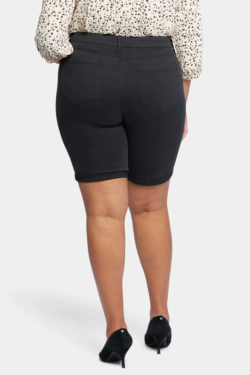Briella 11 Inch Denim Shorts In Plus Size - Black - Image 2