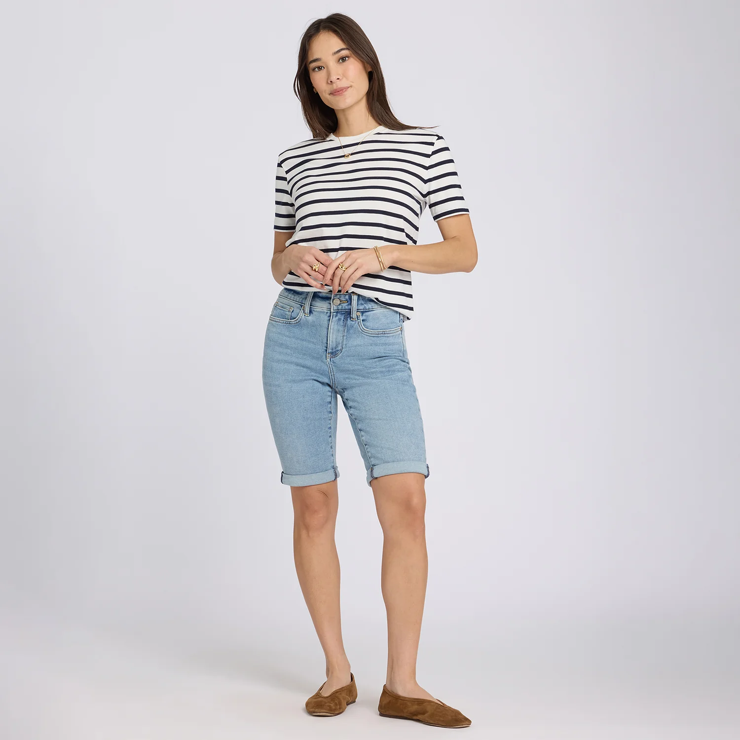 Briella 11 Inch Denim Shorts - Mist Springs - Image 6