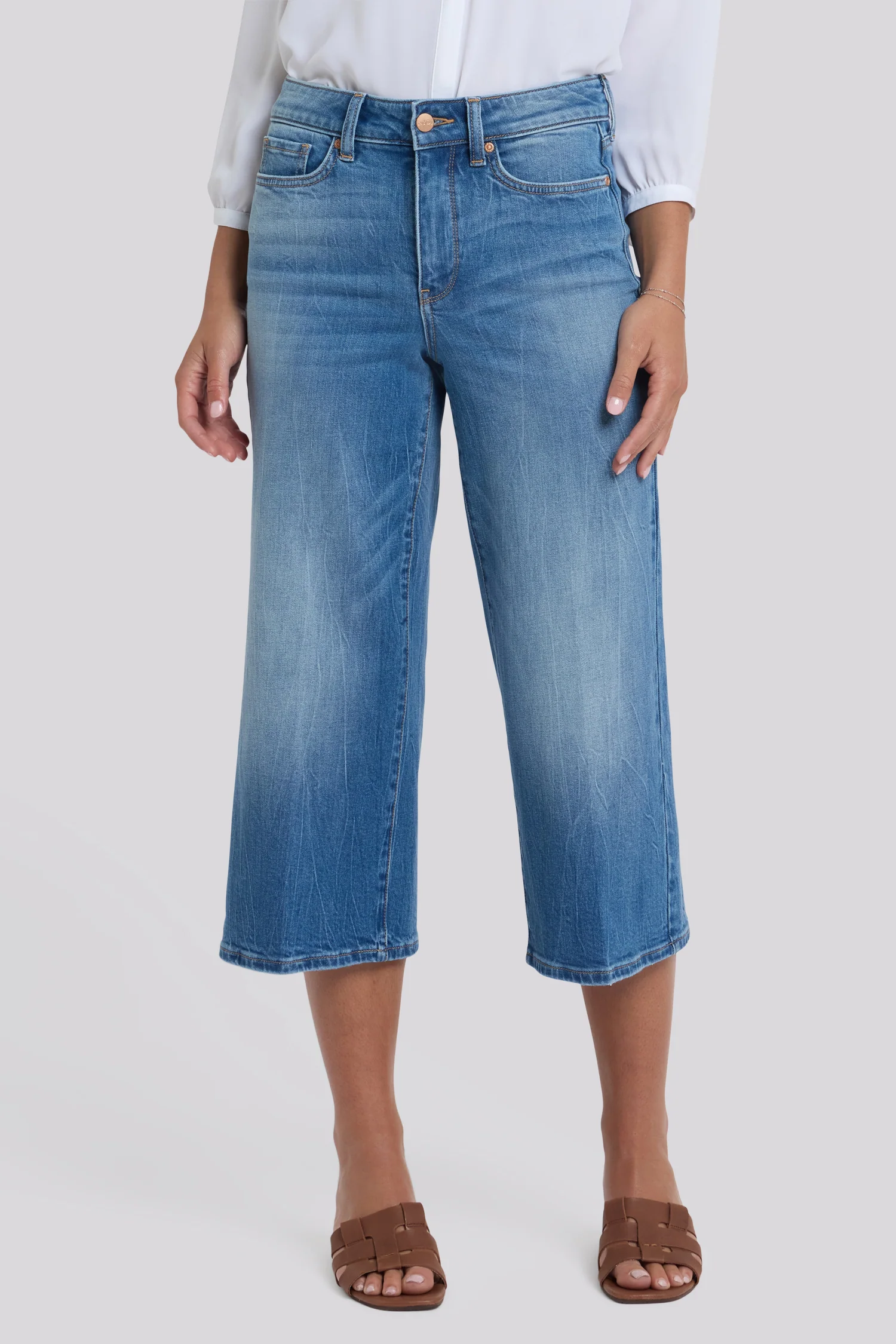 Brigitte Wide Leg Capri Jeans - Pacifica - Image 4