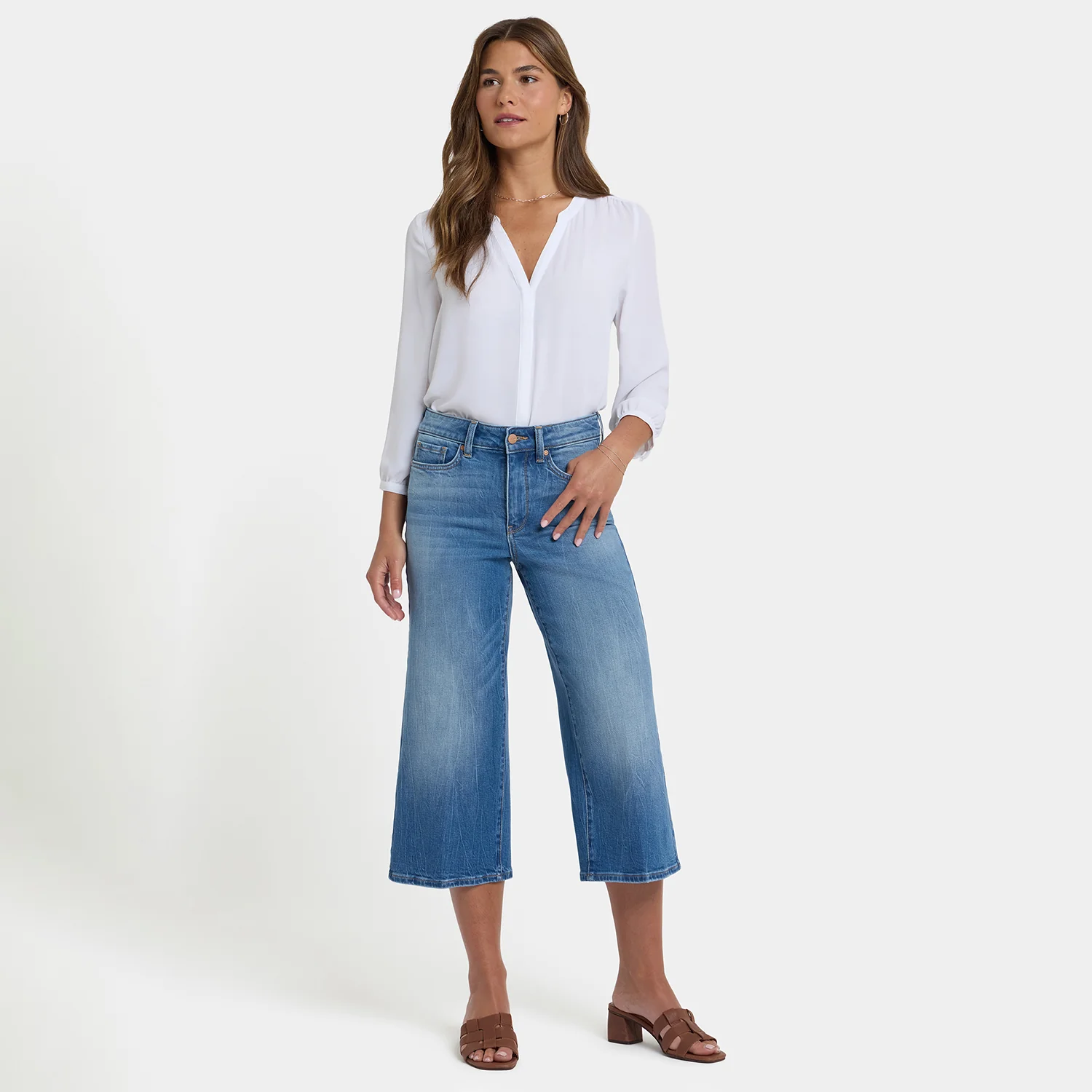 Brigitte Wide Leg Capri Jeans - Pacifica - Image 6