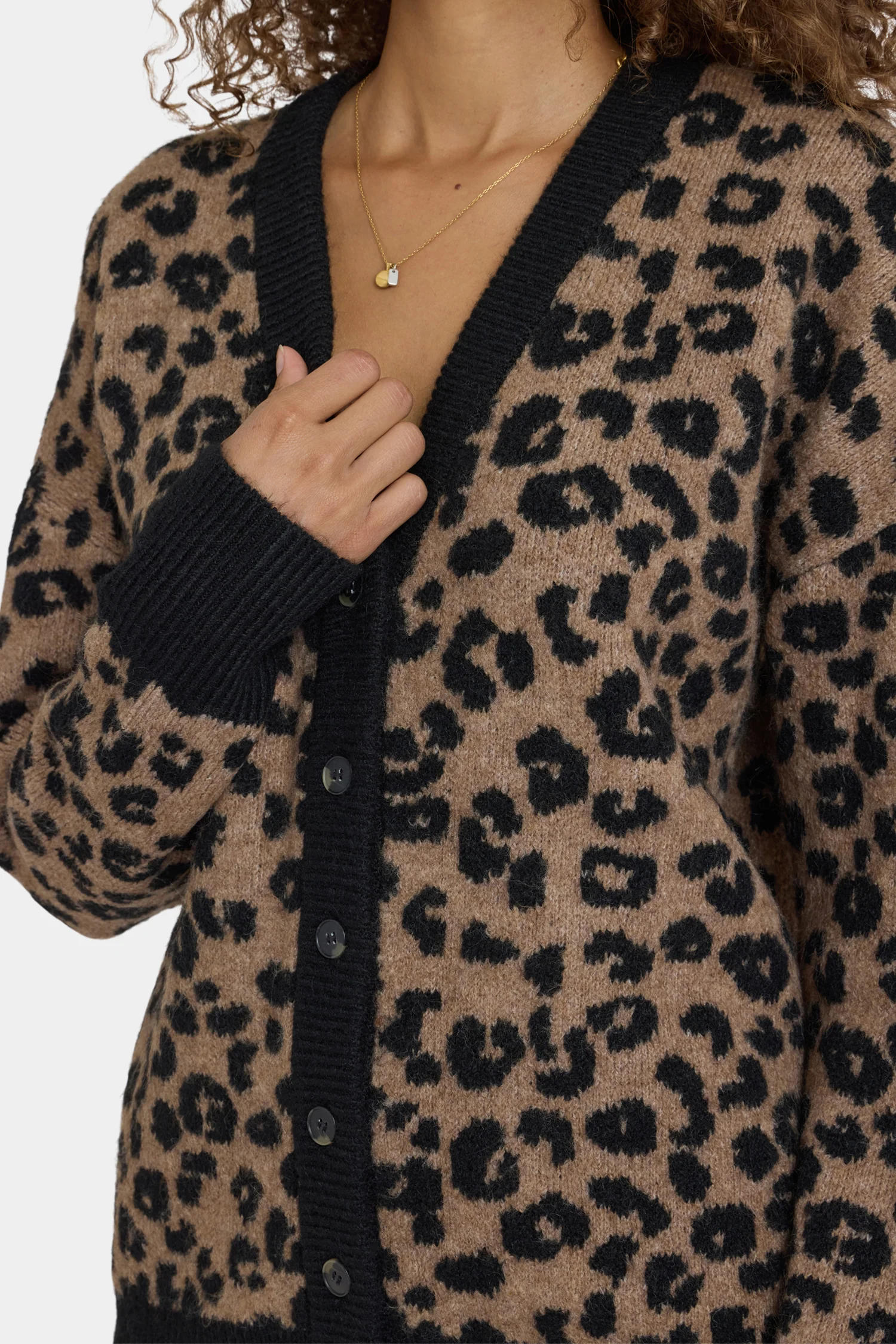 Cheetah Cardigan - Black Combo - Image 2