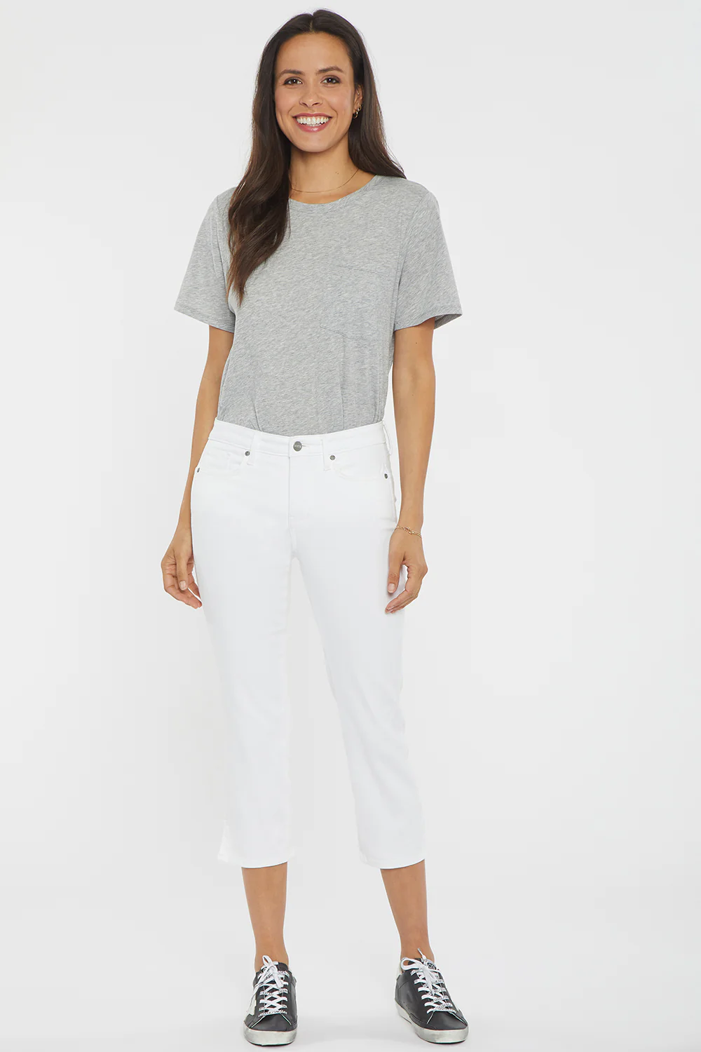 Chloe Capri Jeans In Petite - Optic White - Image 4