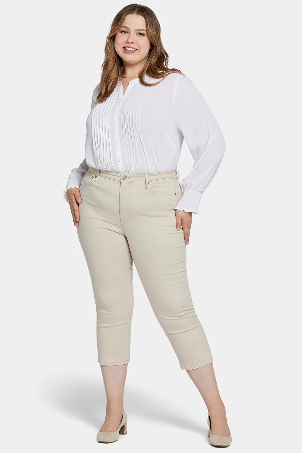 Chloe Capri Jeans In Plus Size - Feather - Image 4