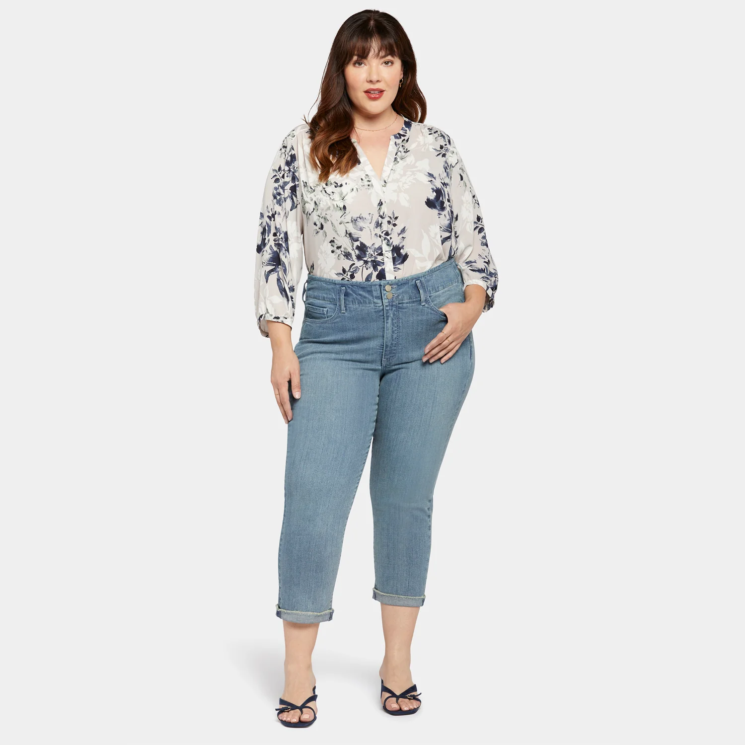 Chloe Capri Jeans In Plus Size - Thistle Falls - Image 7