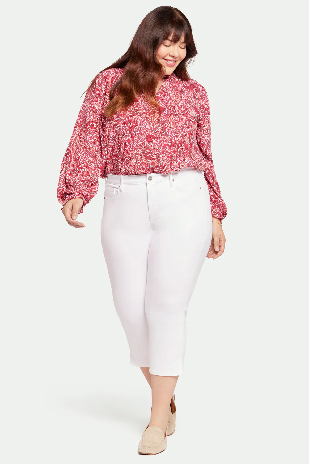 Chloe Capri Jeans In Plus Size - Optic White - Image 4