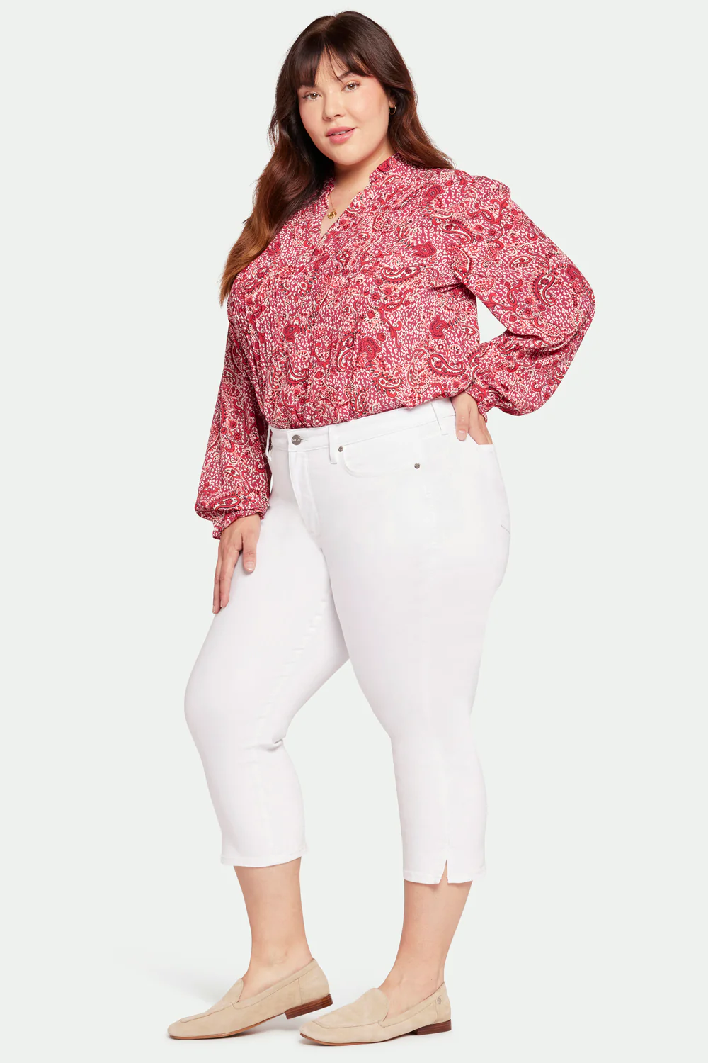 Chloe Capri Jeans In Plus Size - Optic White - Image 5