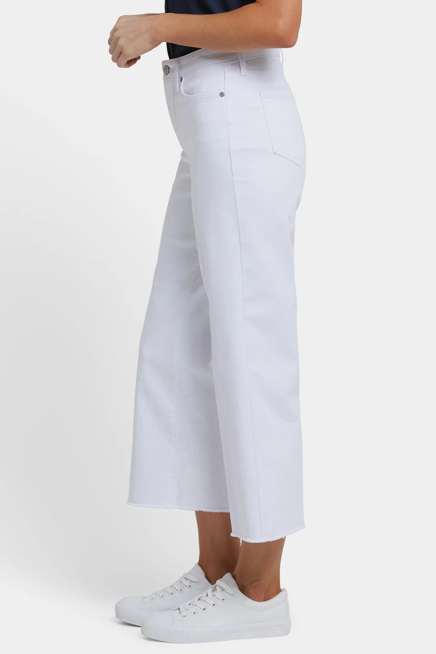 Coco Relaxed Wide Leg Crop Jeans - Optic White - Image 3