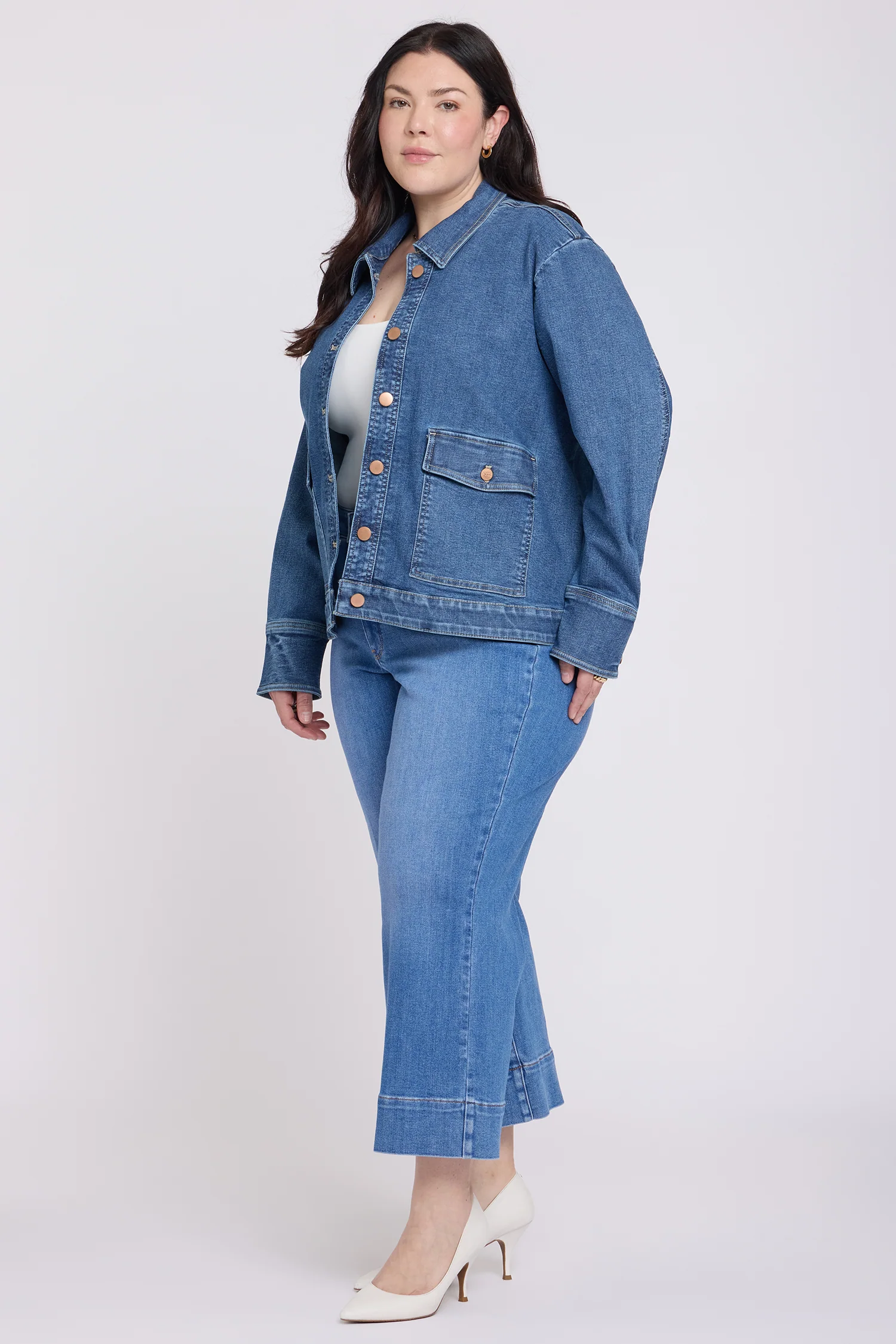 Denim Jacket In Plus Size - Salton - Image 3