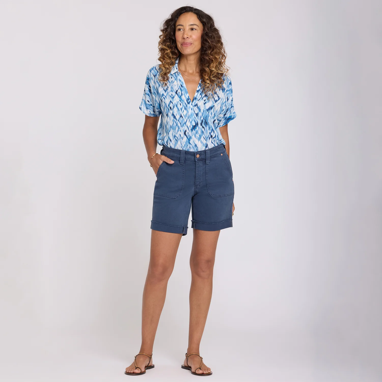 Diana Relaxed Denim Shorts - Vintage Navy - Image 6