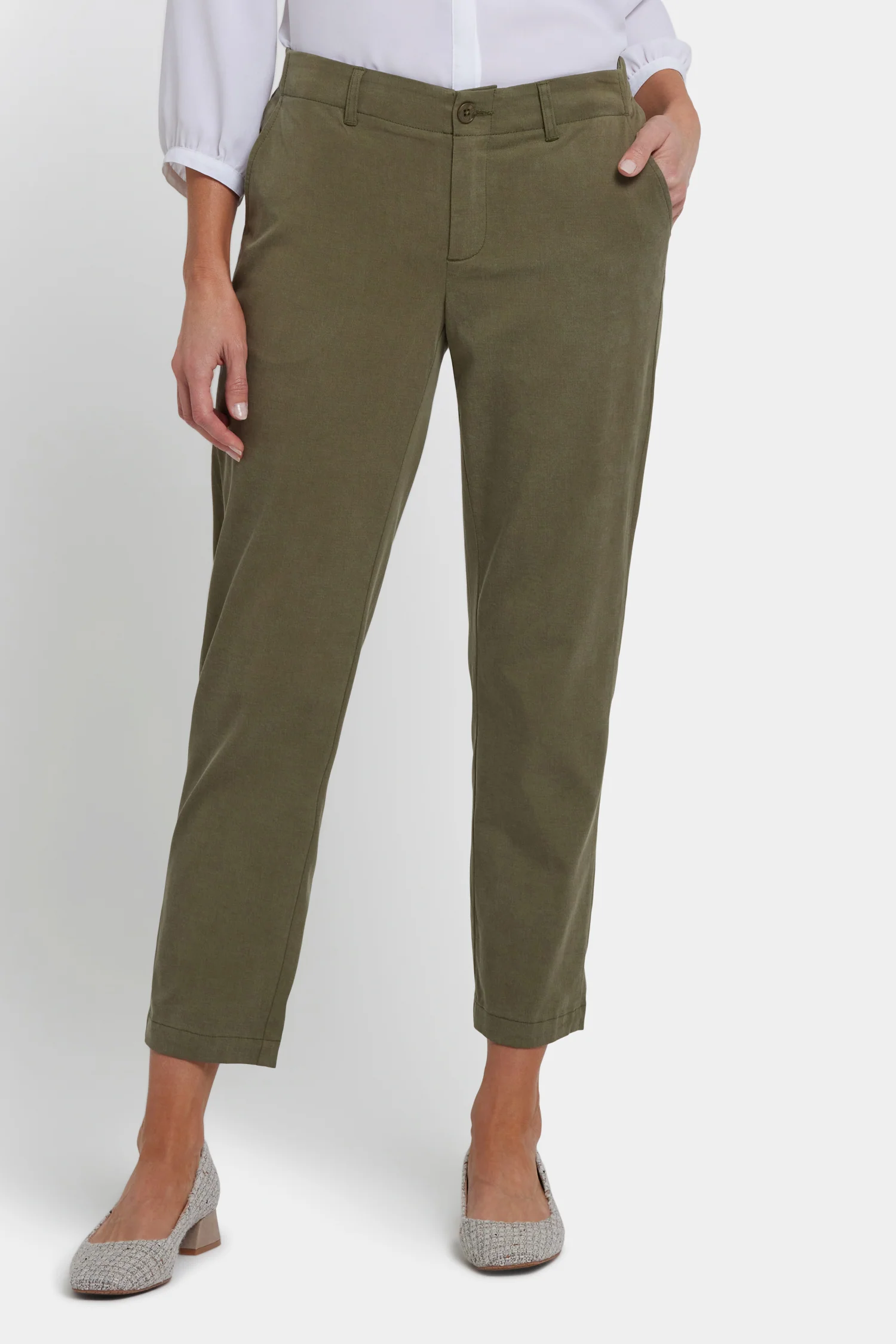 Easy-Fit Ankle Trouser Pants - Bay Leaf - Image 5
