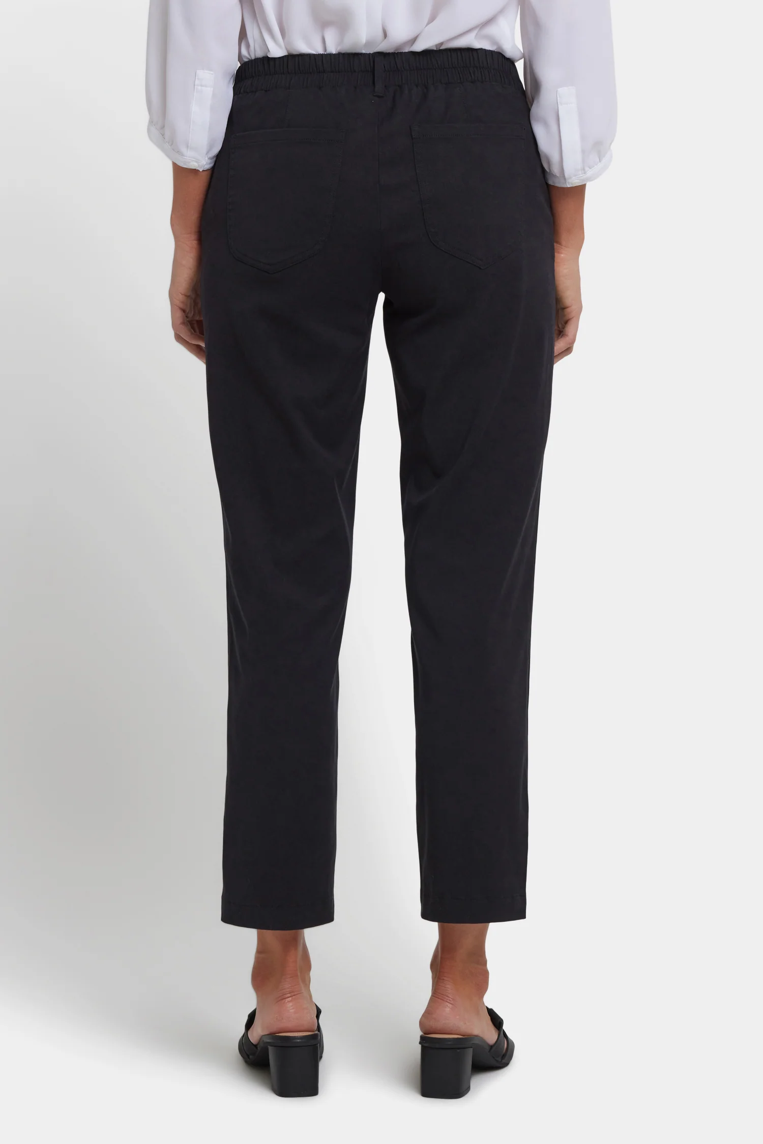 Easy-Fit Ankle Trouser Pants - Black - Image 2