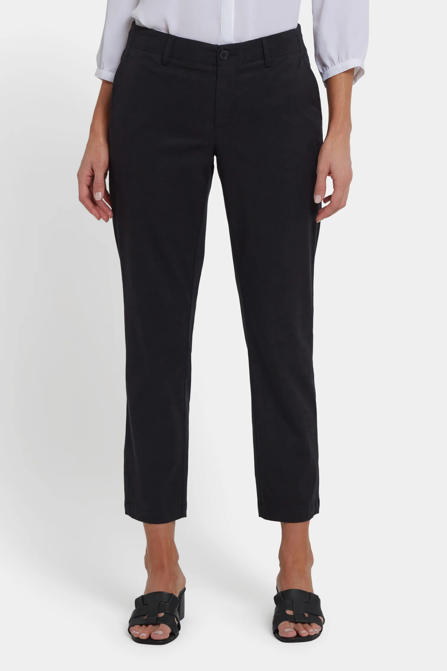 Easy-Fit Ankle Trouser Pants - Black - Image 4