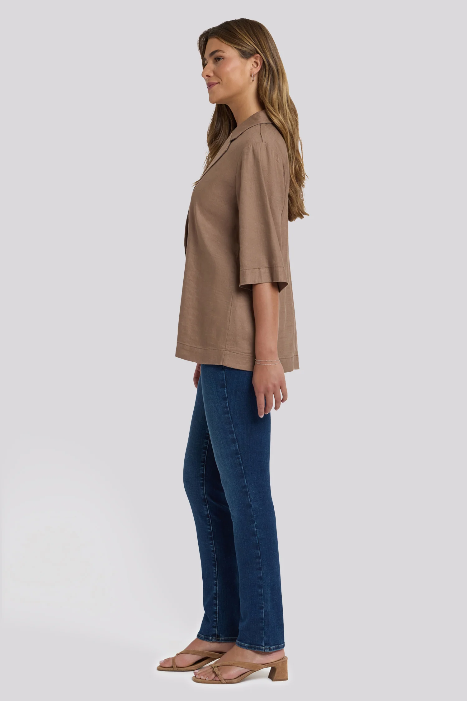 Elbow Sleeve Blazer - Toasted Coconut - Image 3