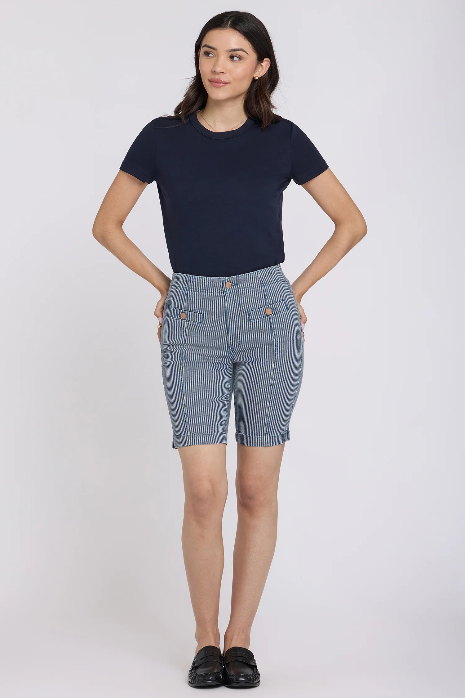 Ella Denim Shorts - Malaga Stripe - Image 2