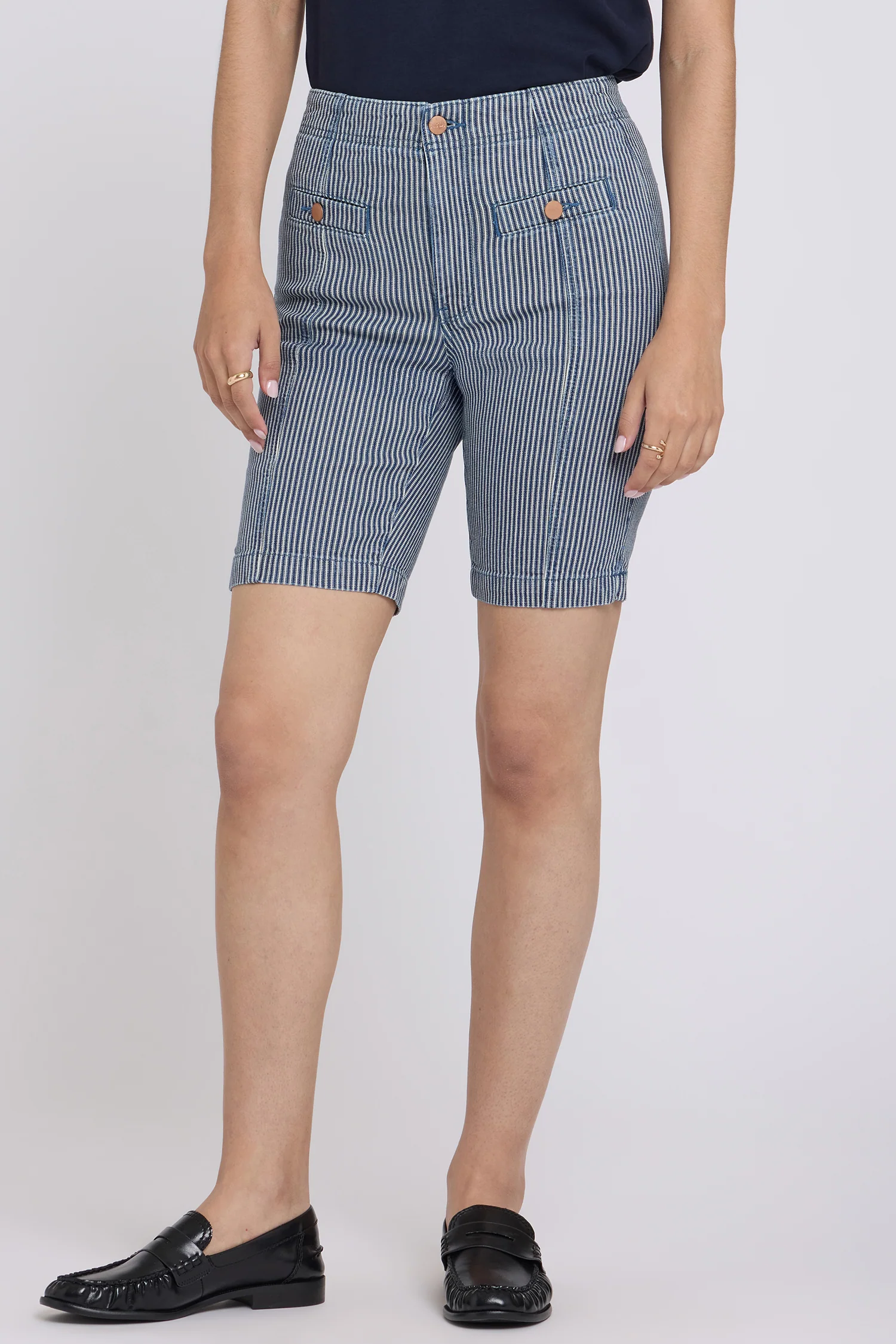 Ella Denim Shorts - Malaga Stripe - Image 6