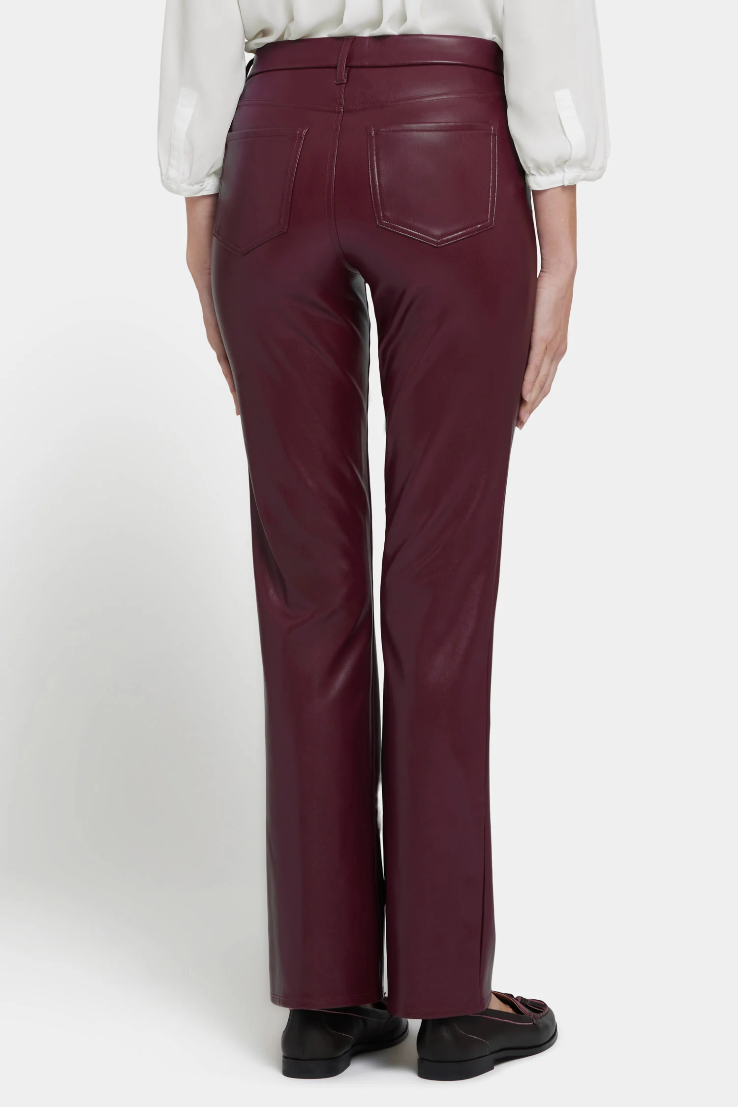 Faux Leather Marilyn Straight Pants In Petite - Tavern - Image 2