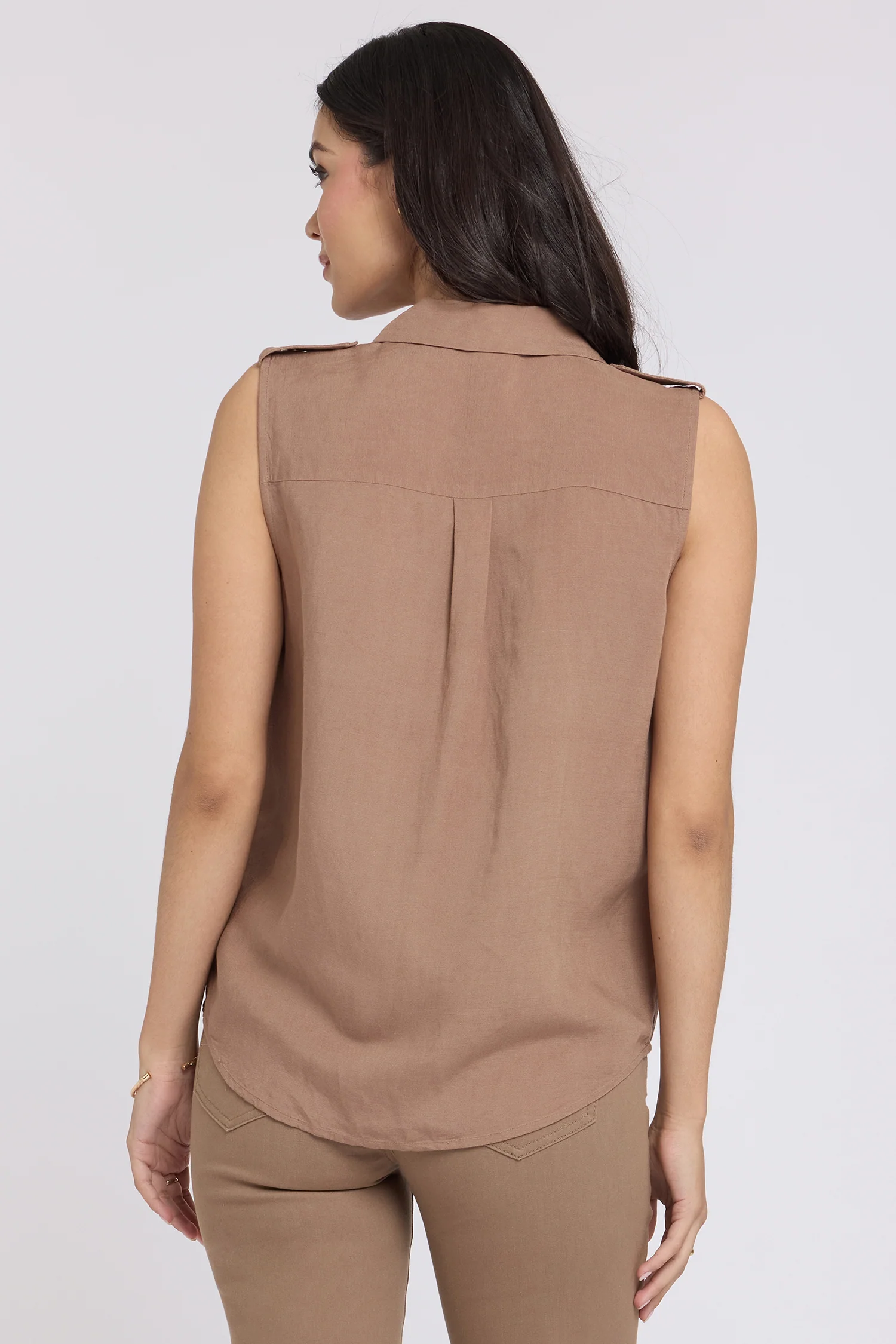 Gabrielle Sleeveless Blouse - Toasted Coconut - Image 6