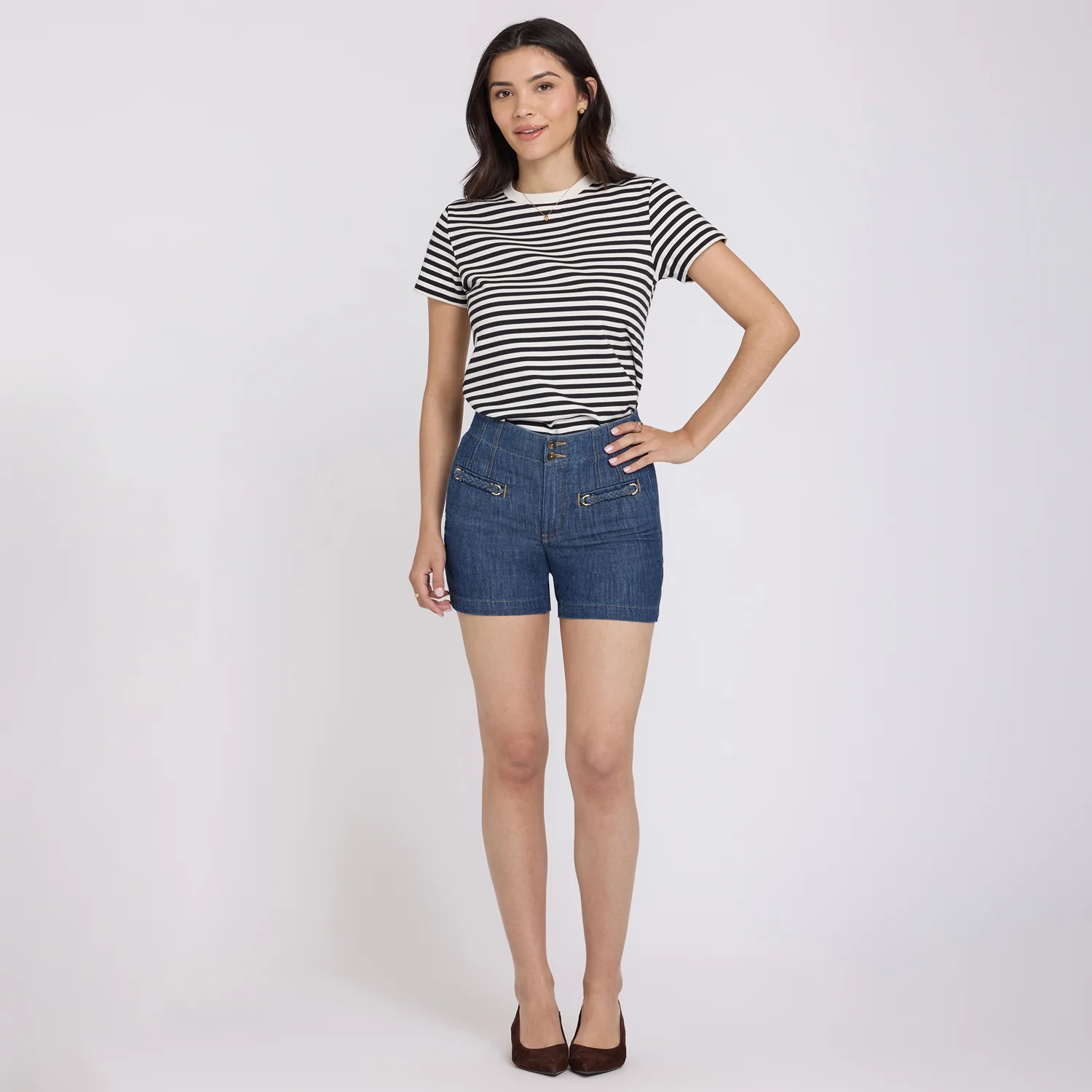 Kayla Denim Shorts - Medium Indigo - Image 6