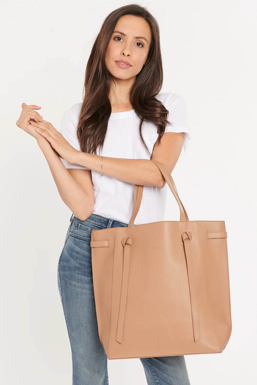 Large Leather Tote Bag - Medium Brown - Image 4