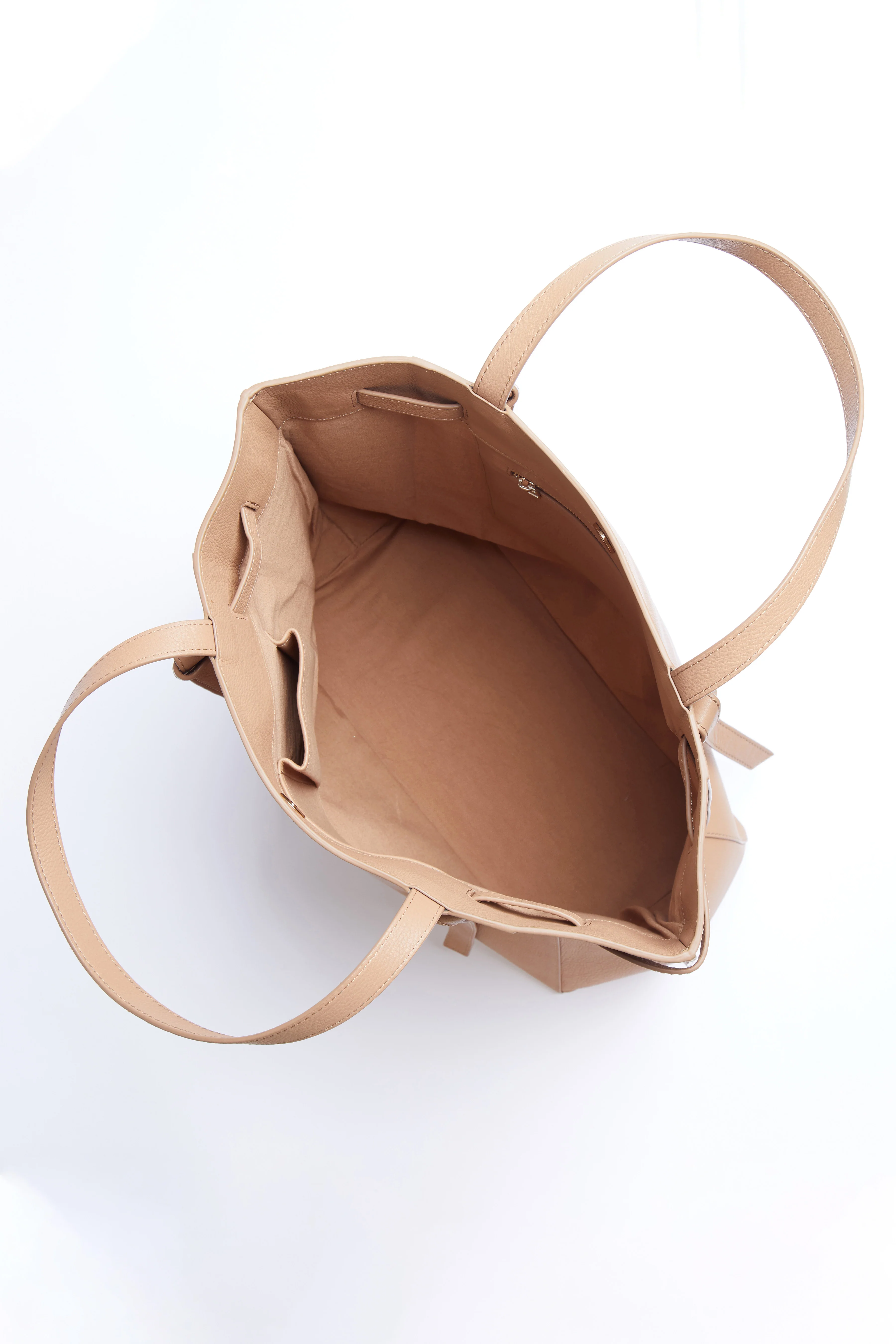Large Leather Tote Bag - Medium Brown - Image 6