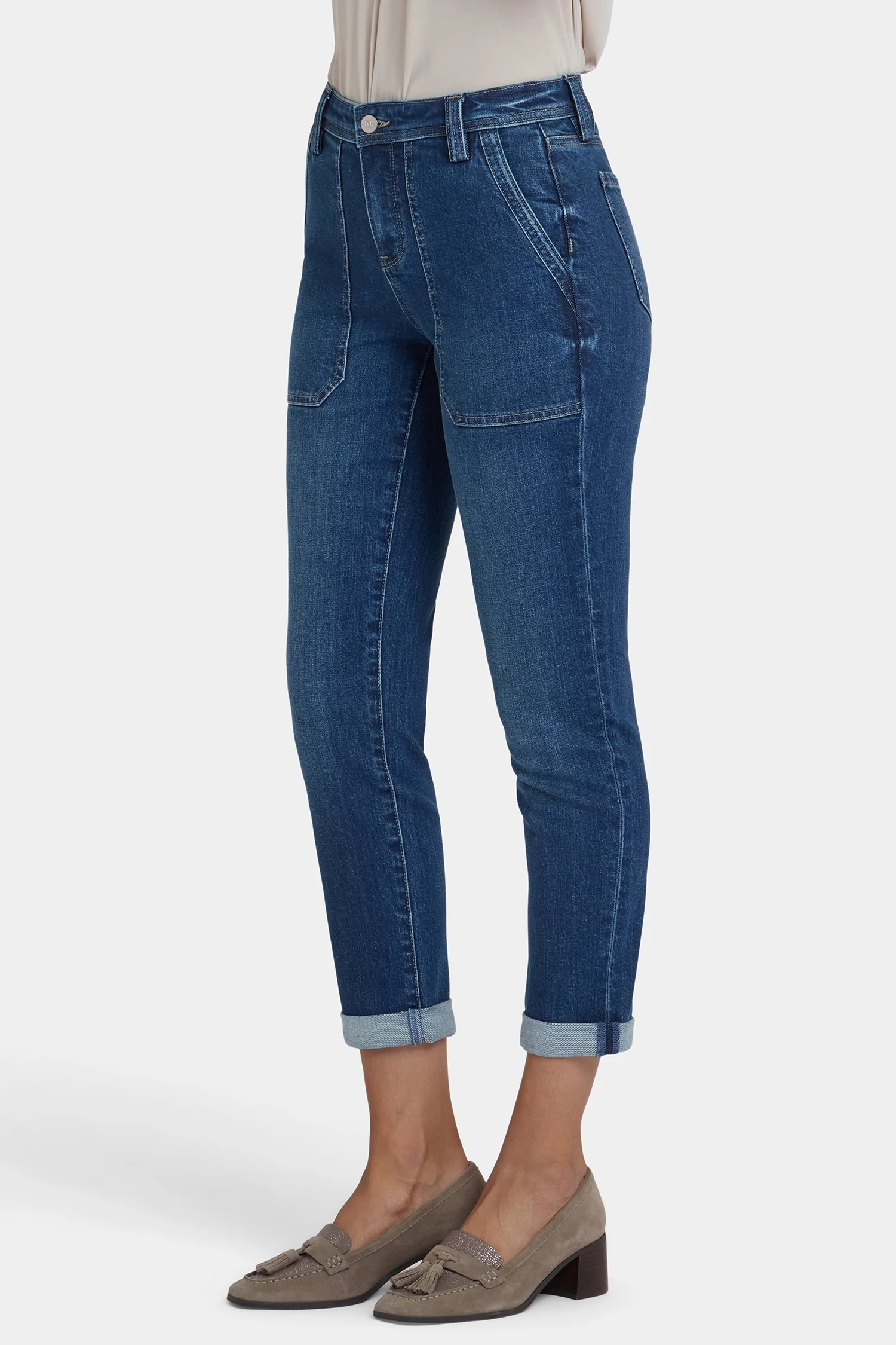 Margot Girlfriend Jeans In Petite - Vintage Lapis - Image 4
