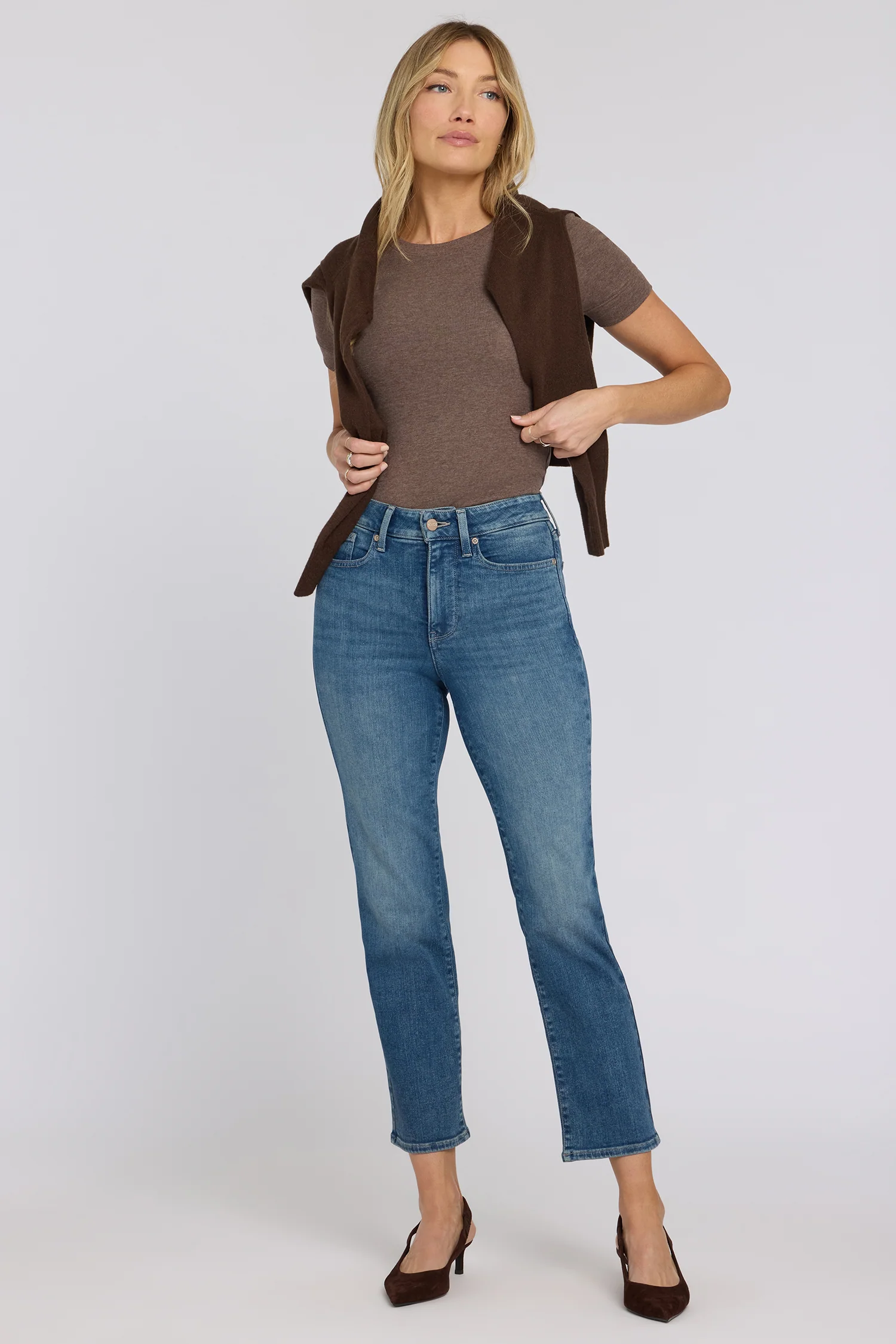 Marilyn Straight Ankle Jeans - Breezy Palms