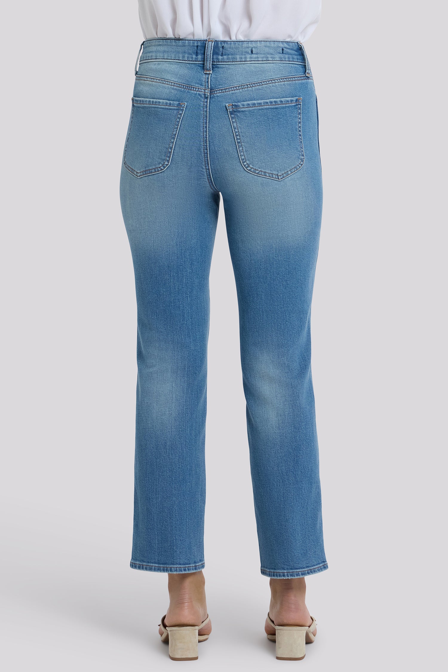 Marilyn Straight Ankle Jeans In Petite - Port Sea - Image 3