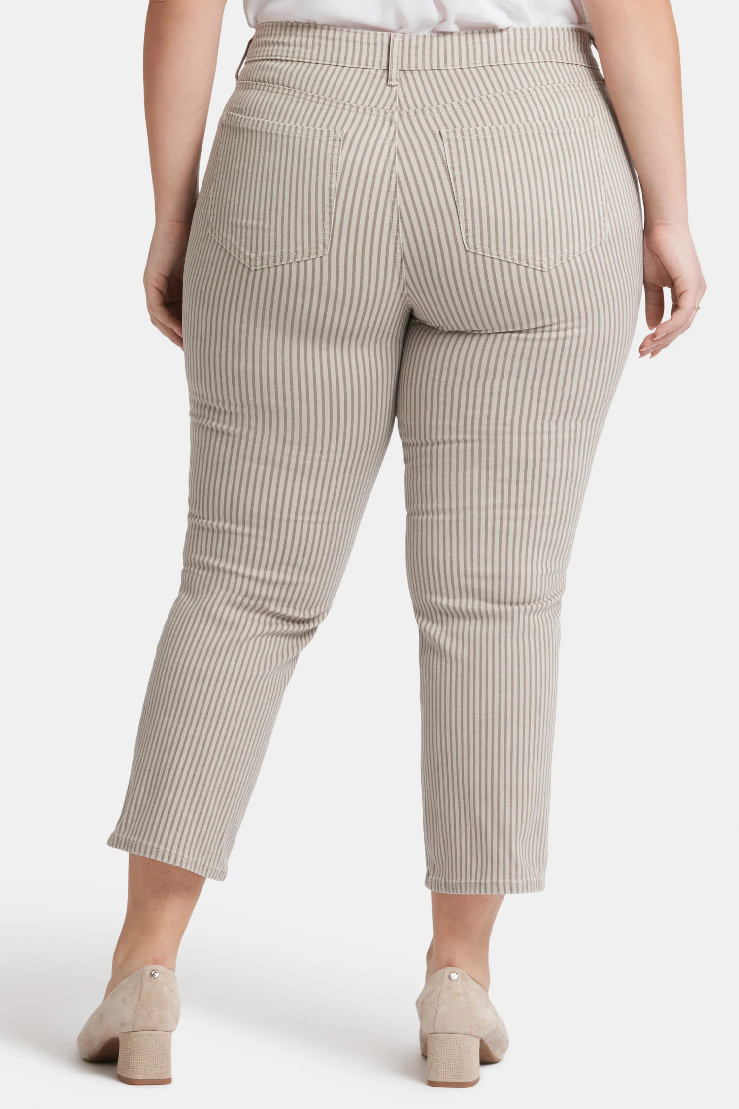 Marilyn Straight Ankle Jeans In Plus Size - Sandbar Stripe - Image 2