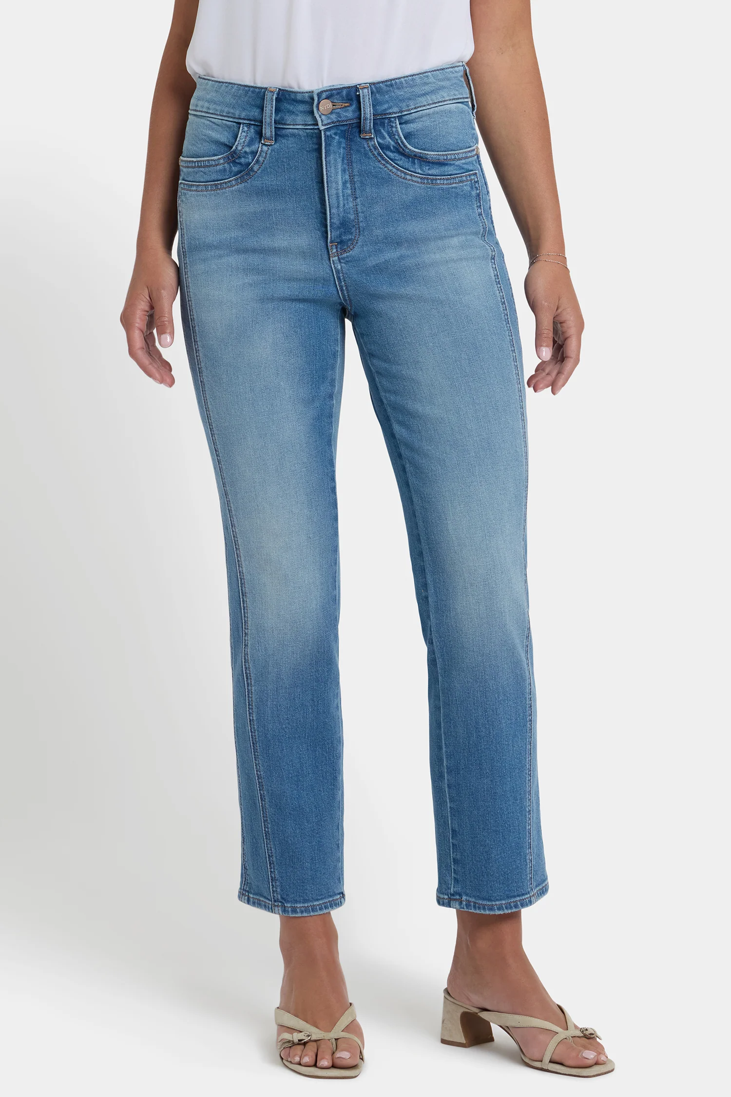 Marilyn Straight Ankle Jeans - Port Sea - Image 4