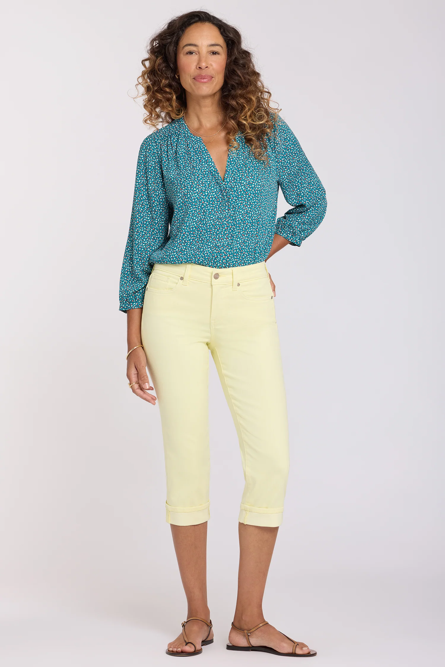 Marilyn Straight Crop Jeans - Chardonnay - Image 3