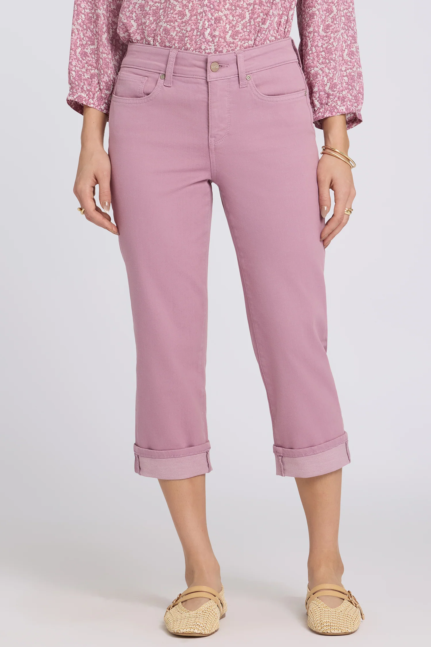 Marilyn Straight Crop Jeans - Dusky Daisy - Image 4