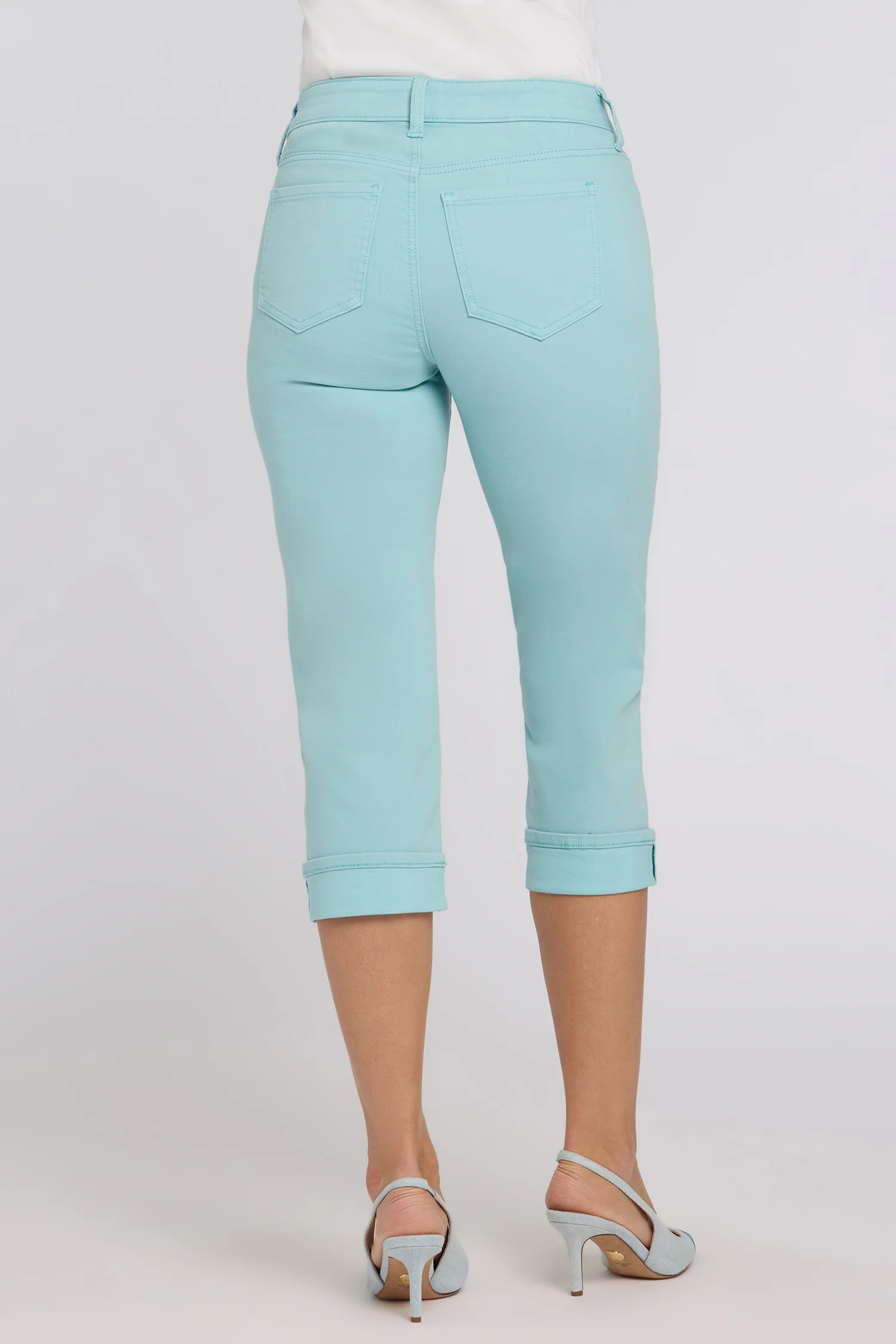 Marilyn Straight Crop Jeans In Petite - Aqua Haze - Image 2