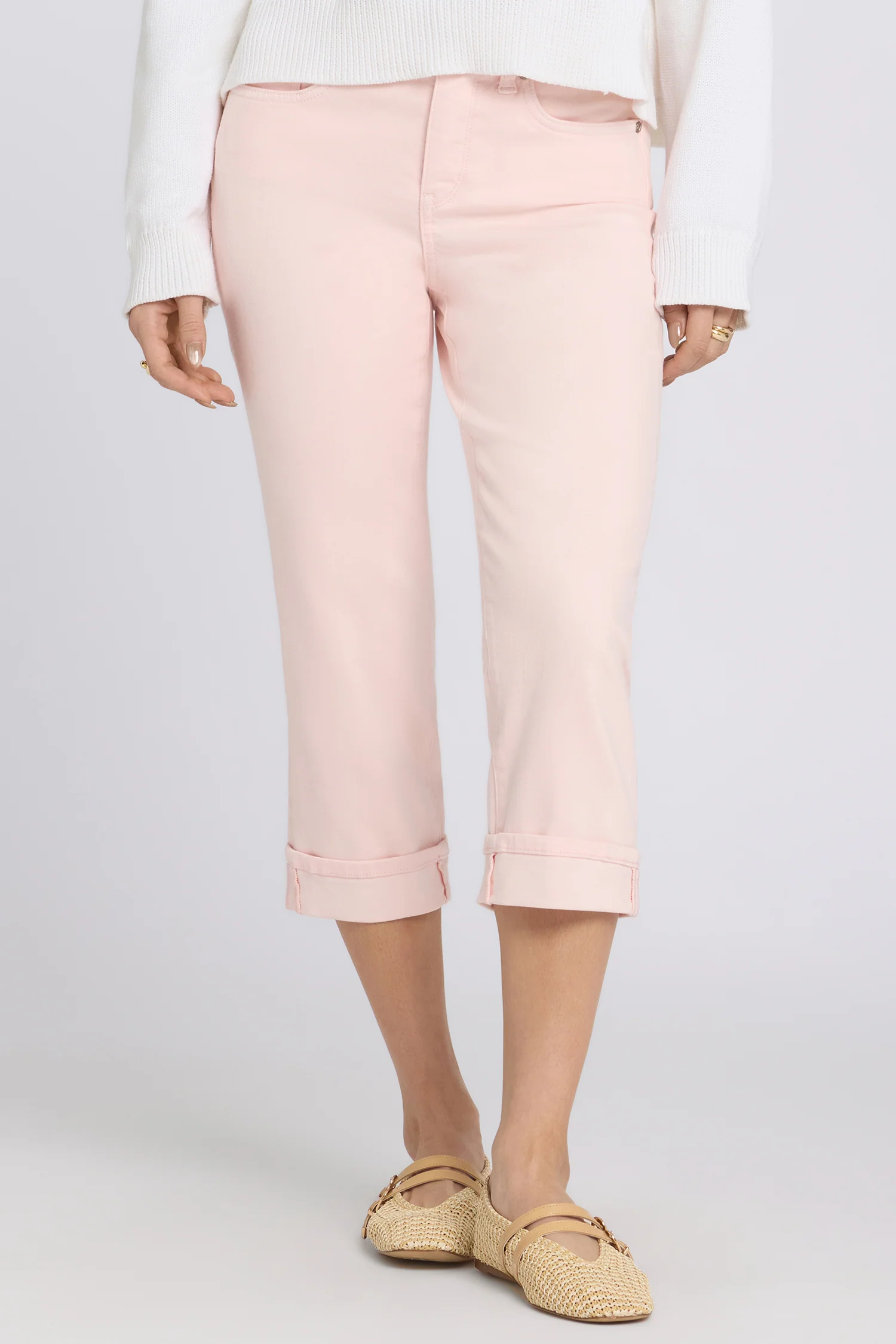 Marilyn Straight Crop Jeans In Petite - Pink Dogwood - Image 5
