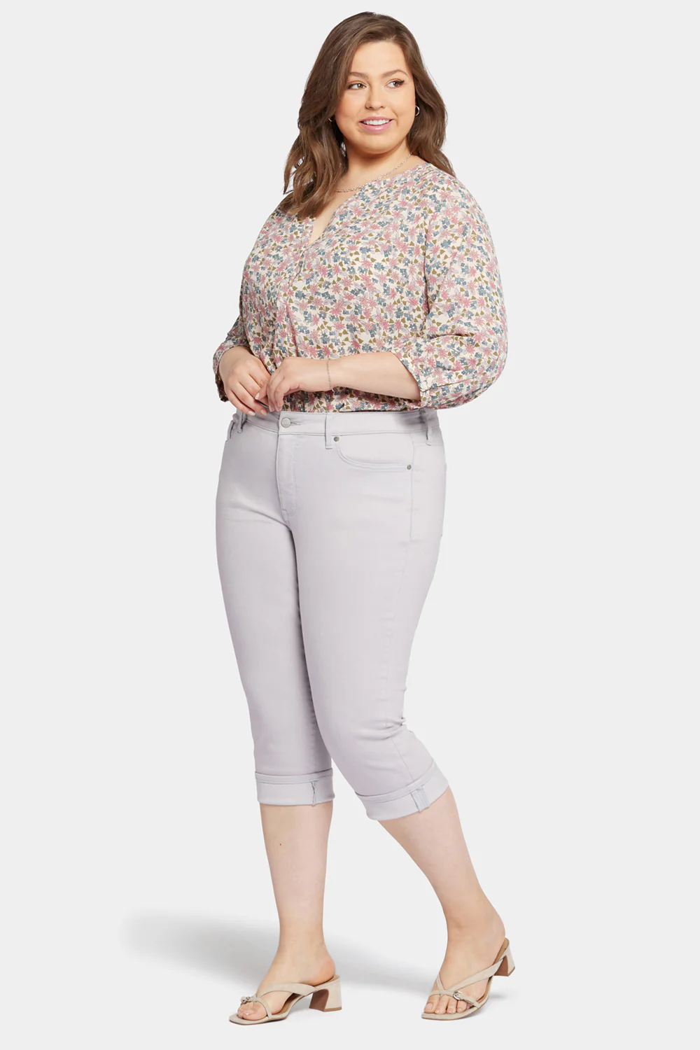 Marilyn Straight Crop Jeans In Plus Size - Pearl Grey - Image 5