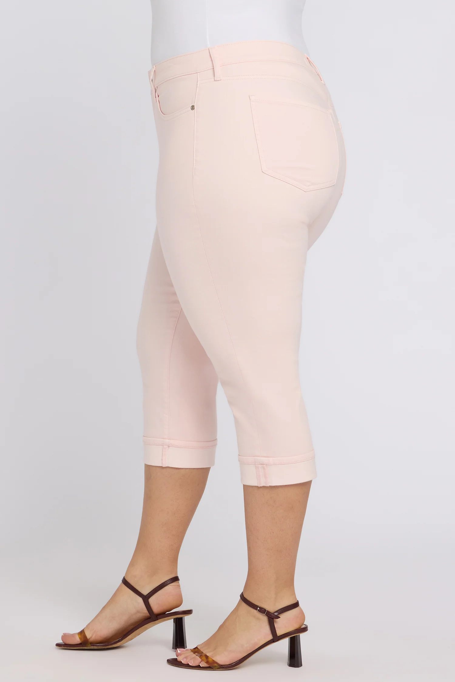 Marilyn Straight Crop Jeans In Plus Size - Pink Dogwood - Image 3