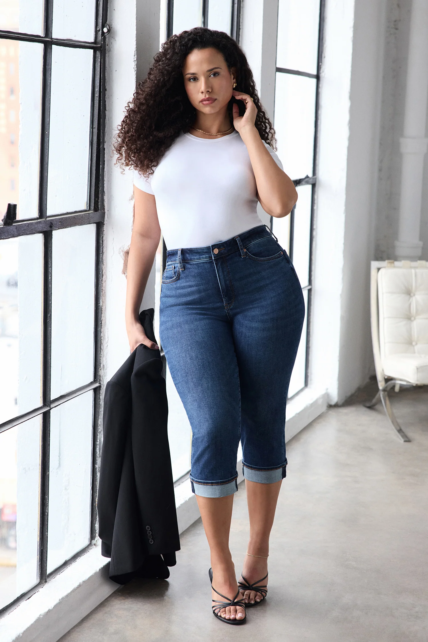 Marilyn Straight Crop Jeans In Plus Size - Sunset Villa - Image 2