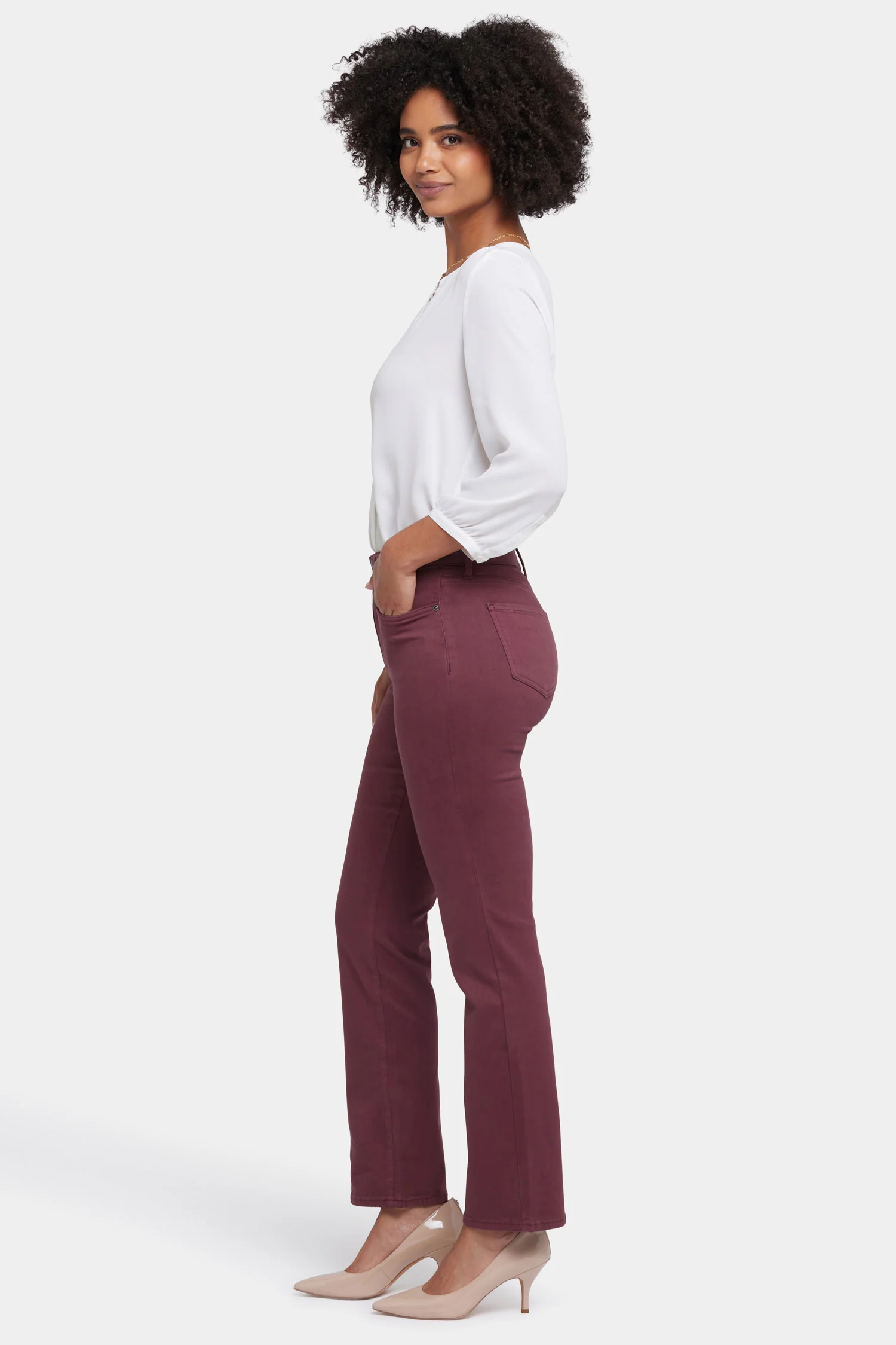 Marilyn Straight Jeans - Dark Cherry - Image 5