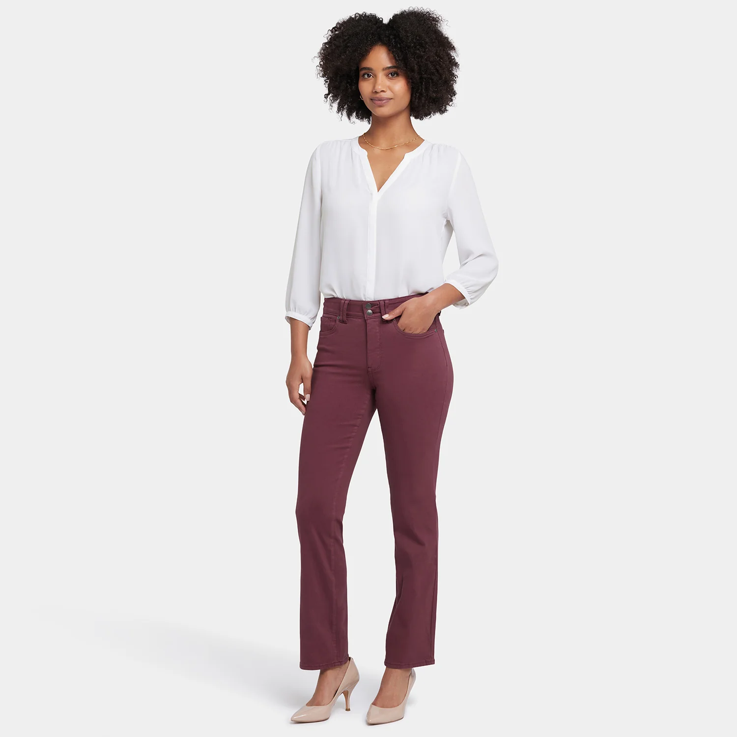 Marilyn Straight Jeans - Dark Cherry - Image 7