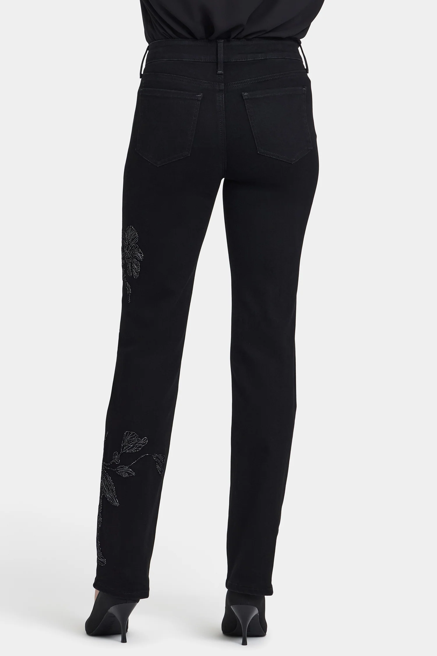 Marilyn Straight Jeans In Petite - Black Rinse - Image 5