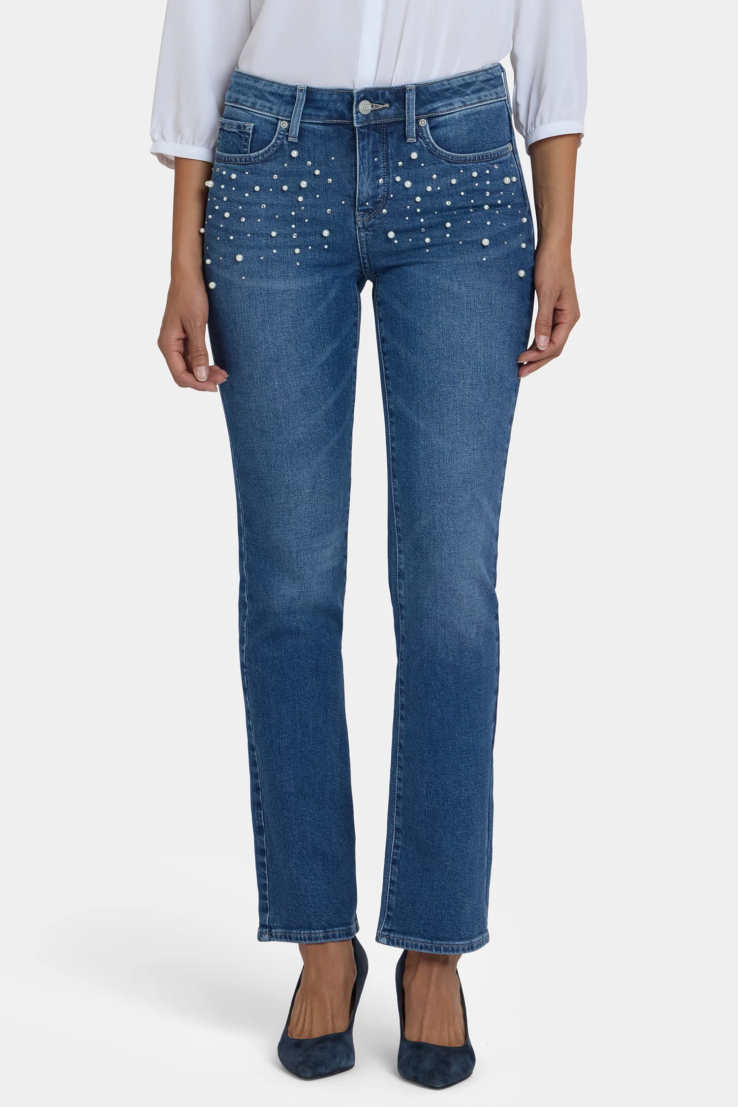 Marilyn Straight Jeans In Petite - Lake Notre-Dame - Image 4