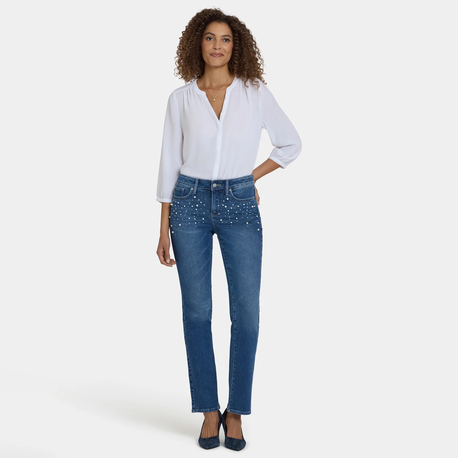 Marilyn Straight Jeans In Petite - Lake Notre-Dame - Image 7