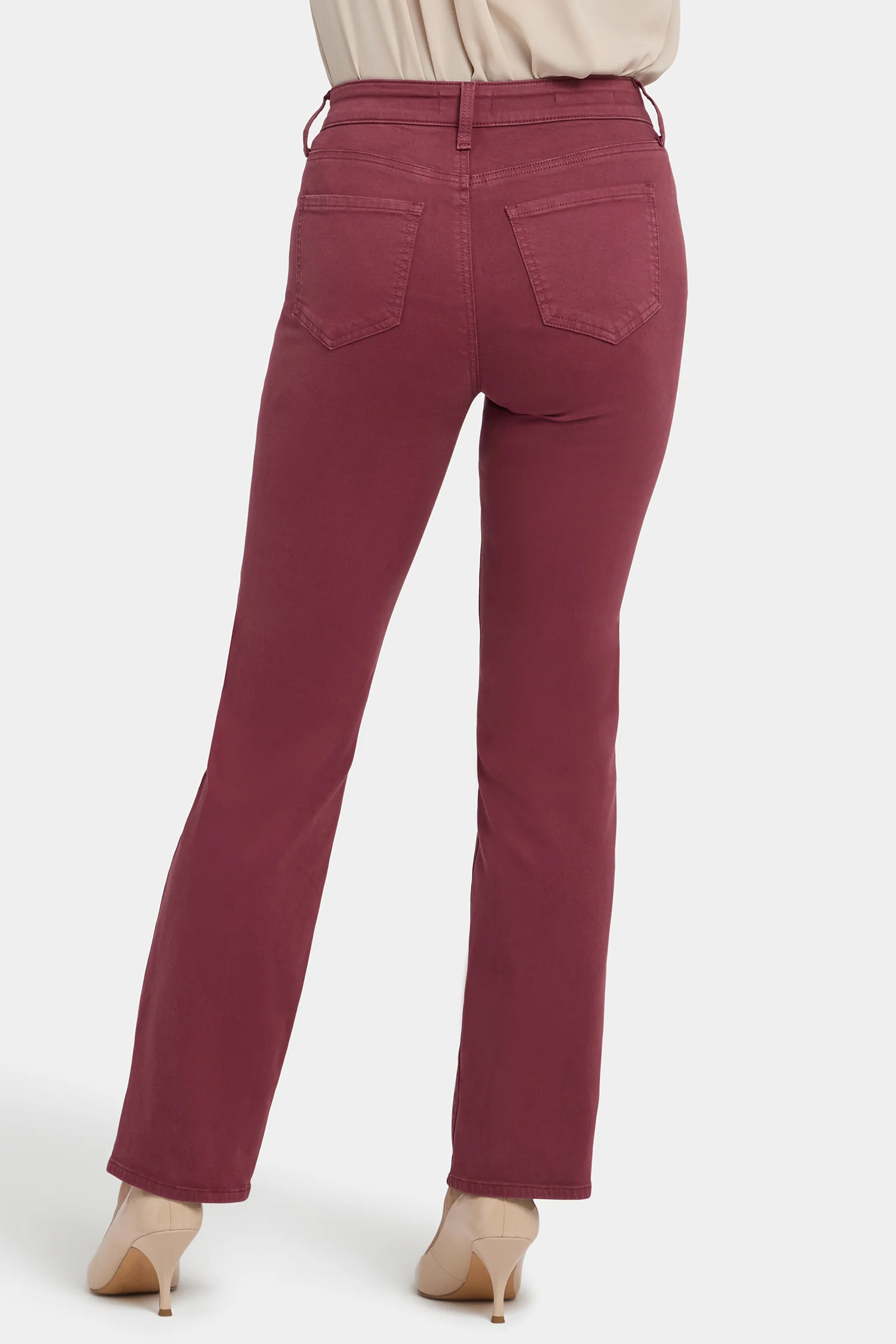 Marilyn Straight Jeans In Petite - True Burgundy - Image 3