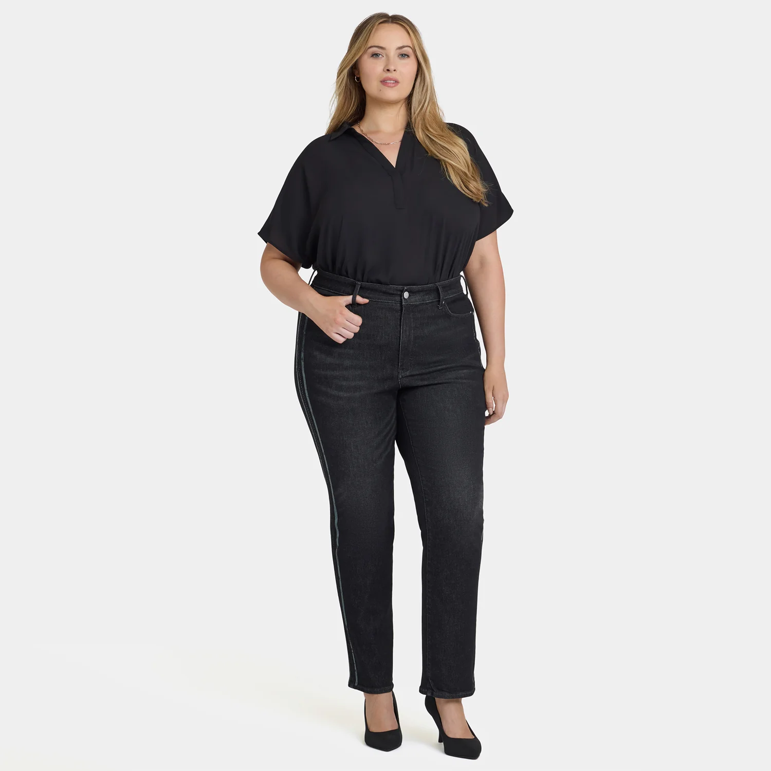 Marilyn Straight Jeans In Plus Size - French Nightfall - Image 6