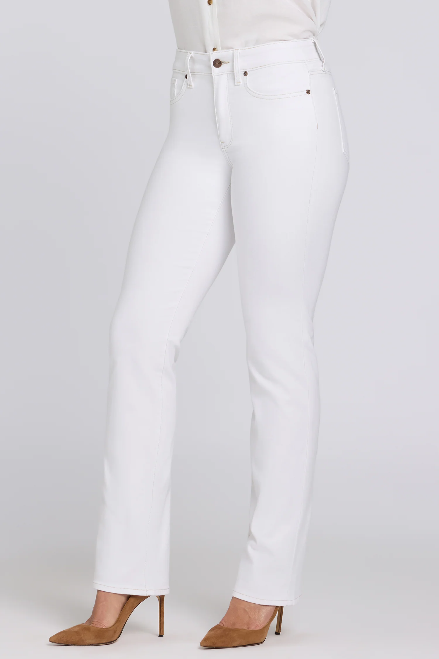 Marilyn Straight Jeans In Tall - Optic White - Image 4
