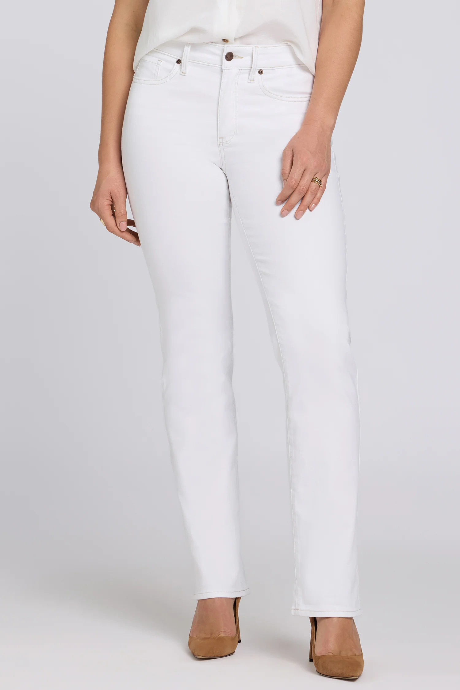 Marilyn Straight Jeans In Tall - Optic White - Image 5