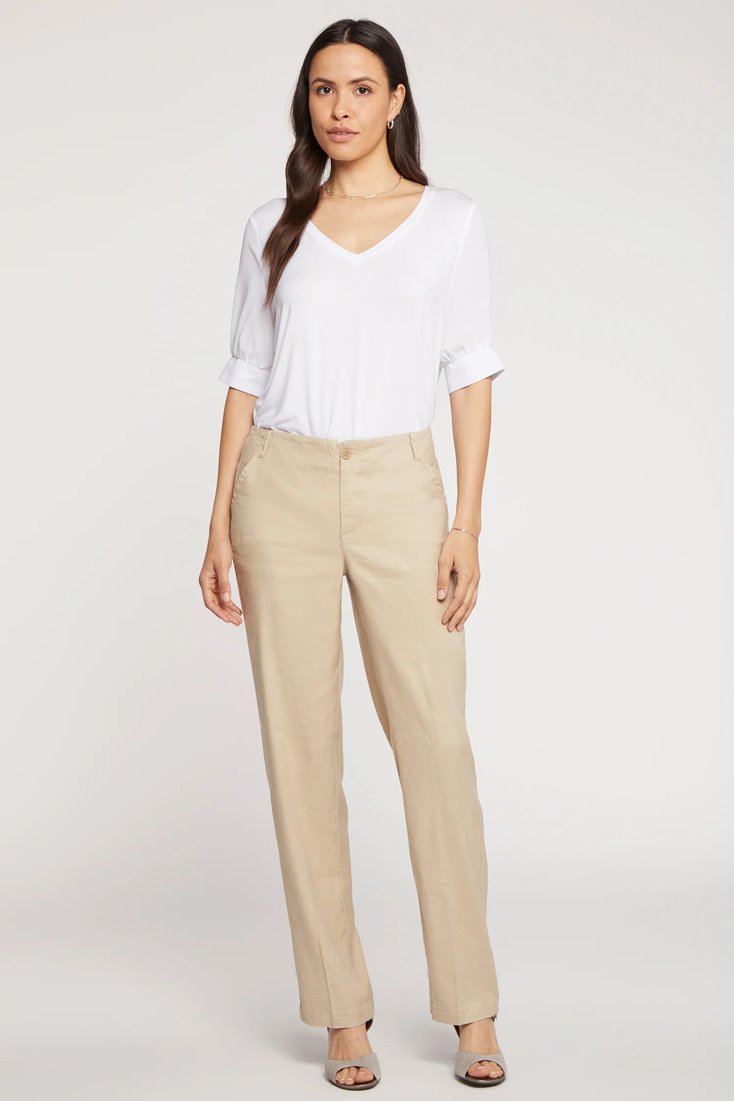 Marilyn Straight Pants In Petite - Feather - Image 4